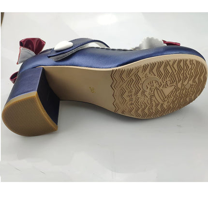 Charming Heeled Shoes with Heart - shaped Buckles and Delicate Bows