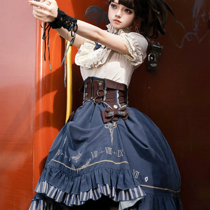 Whispers of Time in a Lolita Skirt: Steampunk Embroidery, Vintage Aesthetic