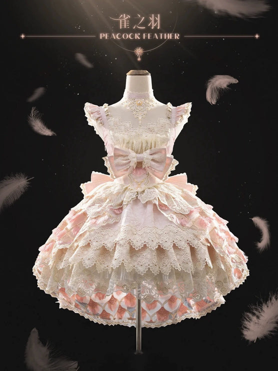 Elegant Lace Lolita JSK Dress with Floral Embroidery
