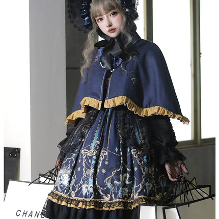 Eternal Enchantment - Gothic Halloween Dark Lolita Embroidered Lace OP Dress