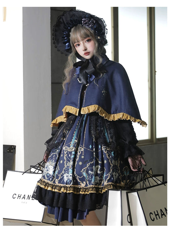 Eternal Enchantment - Gothic Halloween Dark Lolita Embroidered Lace OP Dress