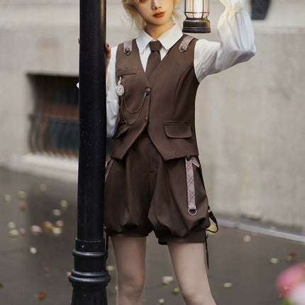 Original Ouji Fashion Brown Lolita Blouse Prince Outfit Shirt