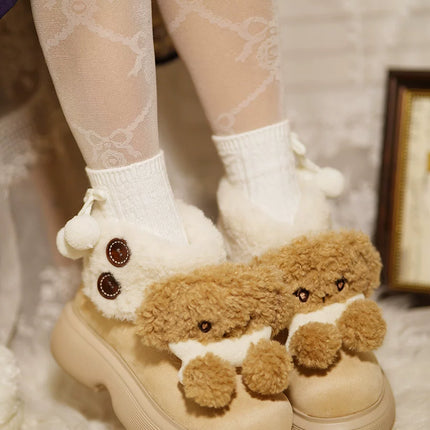 Panda - themed Fluffy Slippers with Heels and Adorable Face Designs
