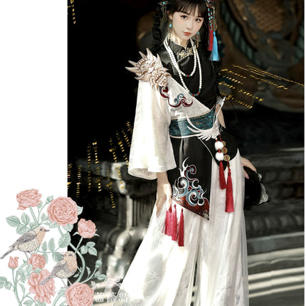 Original Chinese Style Hanfu-Inspired Ethnic Wear - Top & Pants Set