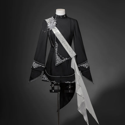 Vintage Dark Gothic Prince-style Suit with Suspenders and Shorts — Dashing and Handsome