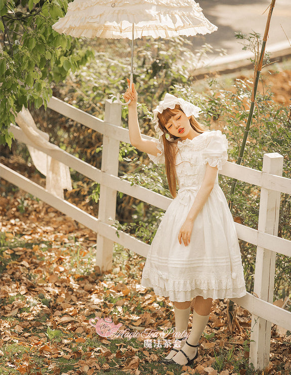 Elegant Multicolored Lolita Dress with Bow Details    OP & JSK