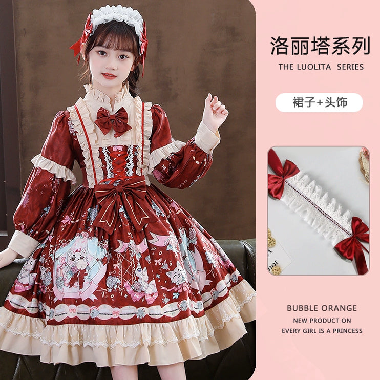 Japanese Style Girls' Lolita Dress - Big Kids Birthday Princess Dress Set, New Autumn Collection