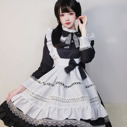 S-5XL British Aristocratic Elegance Gothic Maid Long-sleeved Dress Sexy Lolita