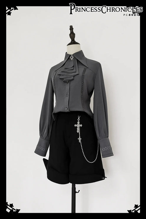 Princess Chronicles Ouji Sleeve Shirt Gothic Tailored Elegant Mutton Leg Top