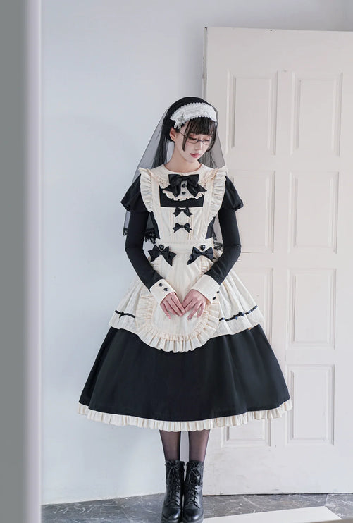 Hawthorn Berry Classic Apron OP Dress Elegant Maid Lolita Dress