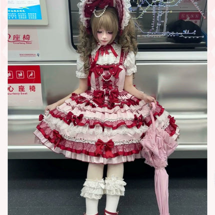 Raspberry Ribbon Vintage JSK - Original Lolita Dress
