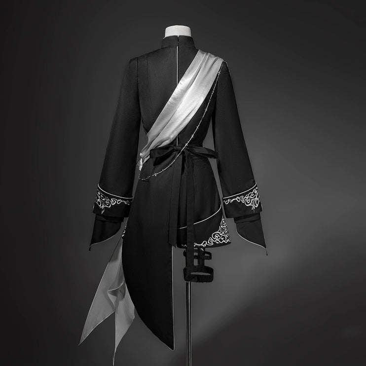 Vintage Dark Gothic Prince-style Suit with Suspenders and Shorts — Dashing and Handsome