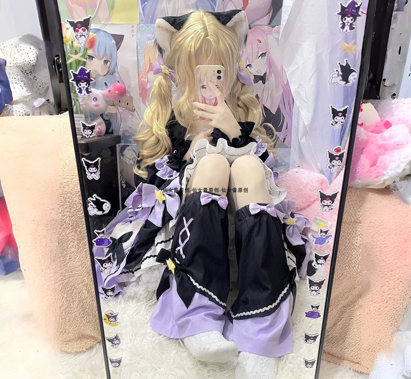 Kuromi Witch Lolita Dress - Dark Gothic Halloween Long Sleeve OP