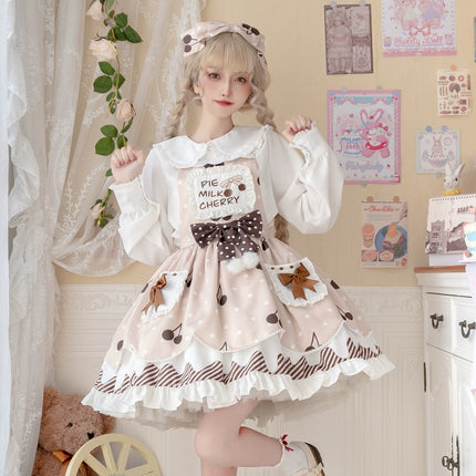 Cherry Delight Lolita JSK - Sweet Dessert-Inspired Princess Dress with Playful Bow Accents