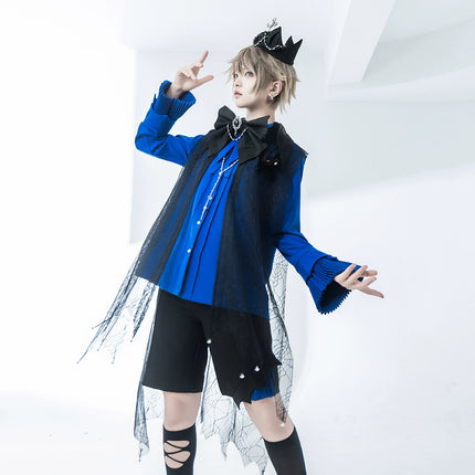 Pointed Collar Ouji Long Sleeve Lolita Little Prince Klein Blue Shirt