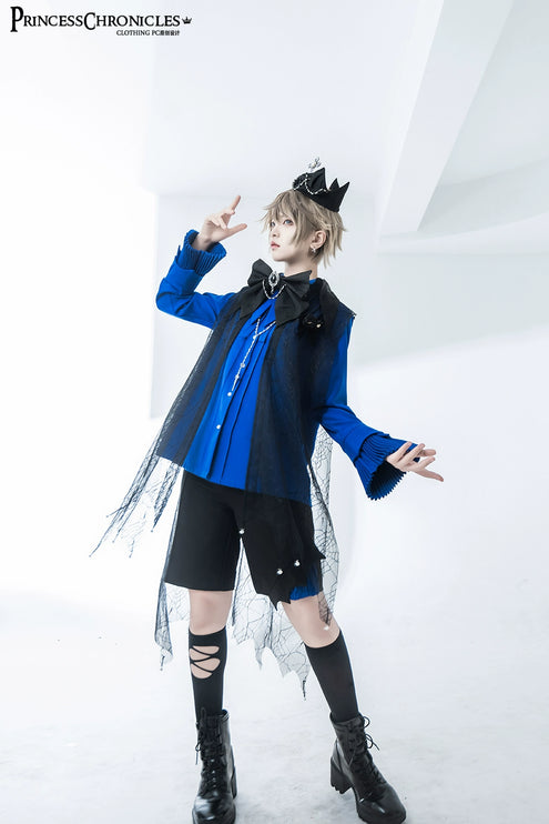 Pointed Collar Ouji Long Sleeve Lolita Little Prince Klein Blue Shirt