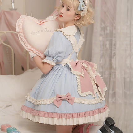 Lolita Cute Sweet Maid-Inspired Puff Short Sleeve Princess OP Lolita Dress