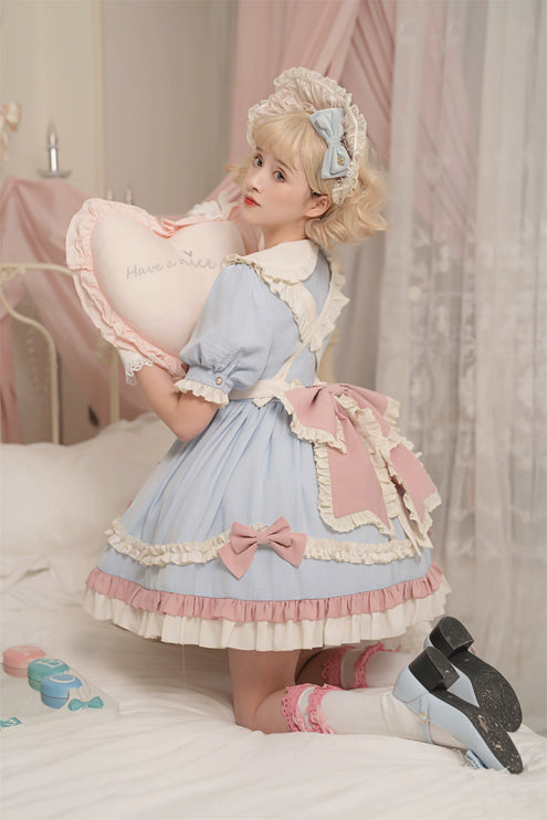 Lolita Cute Sweet Maid-Inspired Puff Short Sleeve Princess OP Lolita Dress