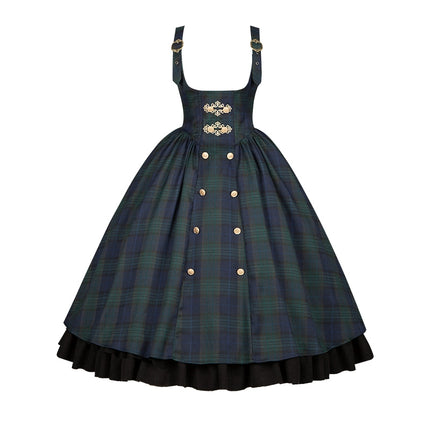 Twin - Set Lolita Dresses with Plaid Pattern and Sweet Bowknots, Ideal for Cosplay and Themed Parties