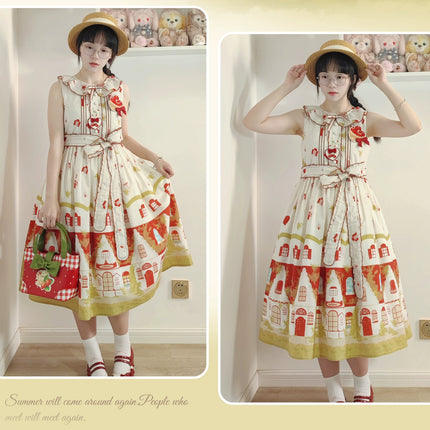 Red House Fairytale Countryside Vintage Dress --Original JSK & OP Lolita Dress