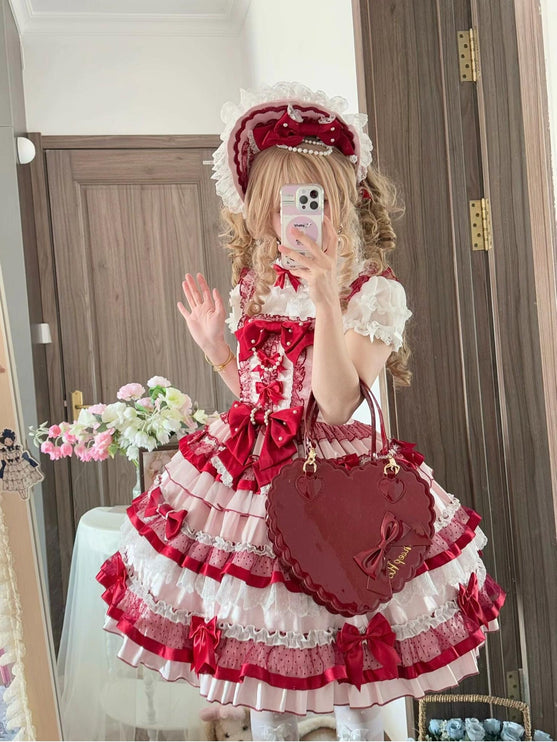 Raspberry Ribbon Vintage JSK - Original Lolita Dress