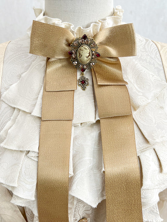 Ouji Fashion Regal Prince Lolita Ensemble: Cream and Gold Majesty for Themed Events