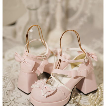 Mid-Heel Waterproof Lolita Shoes Cute Block-heeled Mary Jane shoes Pumps