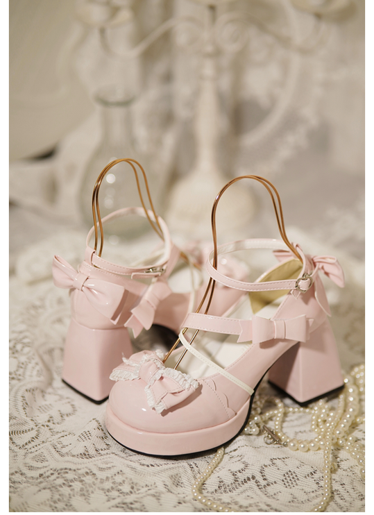 Mid-Heel Waterproof Lolita Shoes Cute Block-heeled Mary Jane shoes Pumps