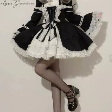 [Multi-Colors-Available] Lace Garden Vintage Set-in Sleeve Cassical Lolita OP Dress