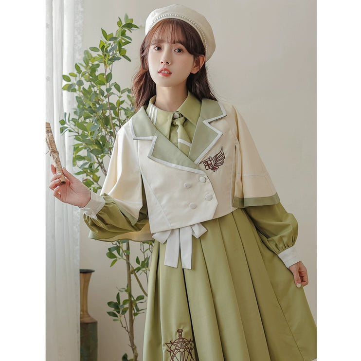 French Retro Lolita JK Dress Vintage Dress Cloak Suit