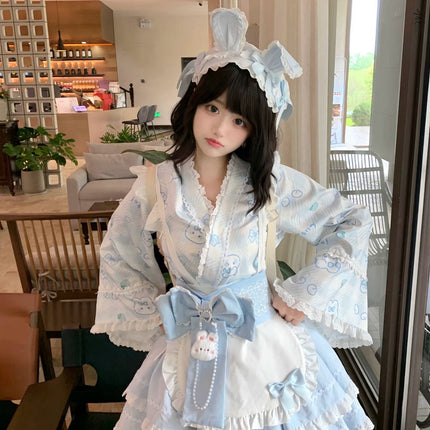 Colorful Fairy Tale Lolita Dress with Embroidery Details and Ruffled Skirt