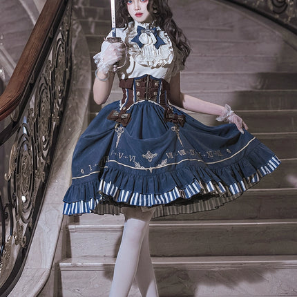 Whispers of Time in a Lolita Skirt: Steampunk Embroidery, Vintage Aesthetic