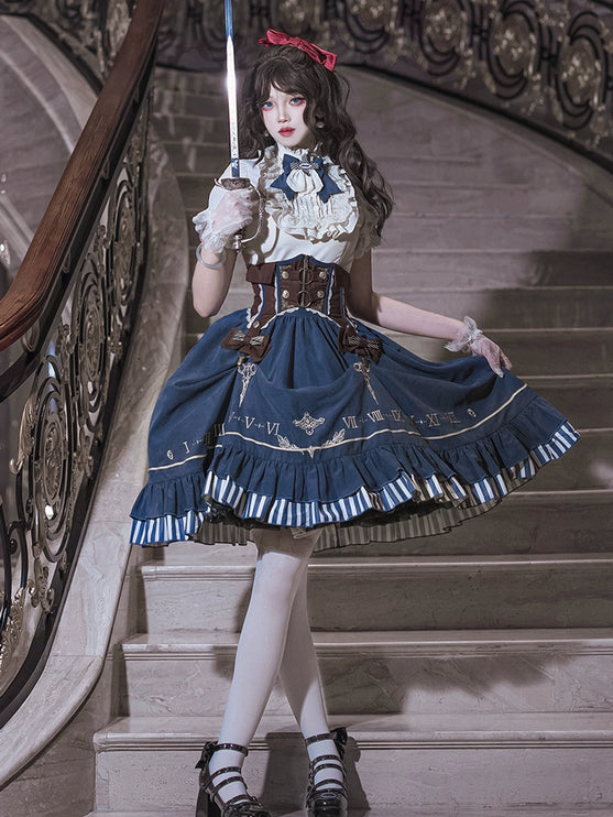 Whispers of Time in a Lolita Skirt: Steampunk Embroidery, Vintage Aesthetic