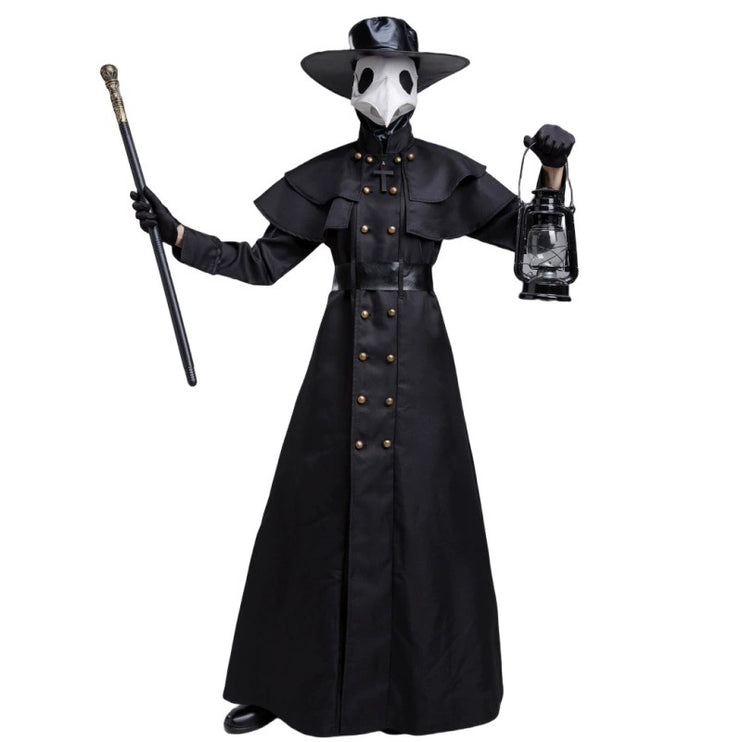 S-5XL Halloween Birdman Costume - Crow Long Beak Medieval Steampunk Plague Doctor Outfit