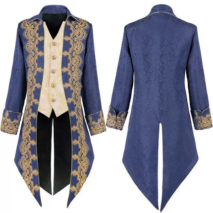 S-XXXL Halloween European Court Prince Outfit Vintage Tailcoat Medieval Gothic Ouji Coat