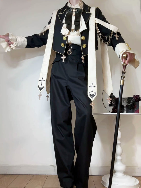 Priest Lolita long-sleeved coat, shirt, and pants — Ouji, knight-inspired outfit