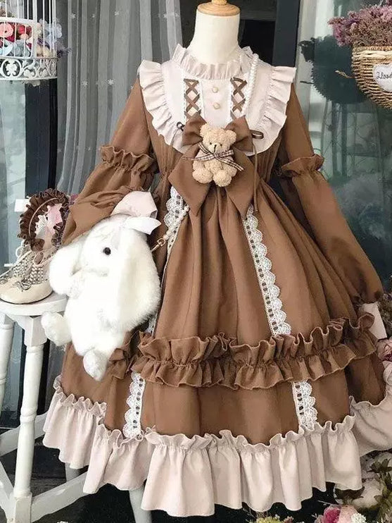 L-5XL Plus Size Fairy Tale Lolita Princess Dress - Loose Fit and Slimming, Fits up to 300 lbs