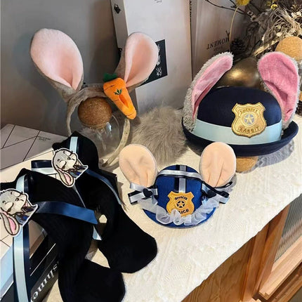 Rabbit Police Officer Lolita Dress for Girls - Navy Blue Whimsical Princess Costume