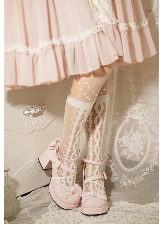 Mid-Heel Waterproof Lolita Shoes Cute Block-heeled Mary Jane shoes Pumps