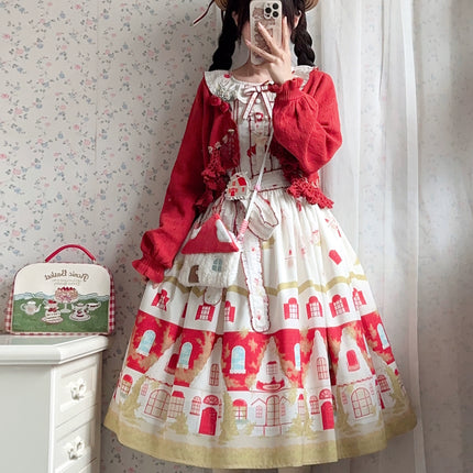 Red House Fairytale Countryside Vintage Dress --Original JSK & OP Lolita Dress