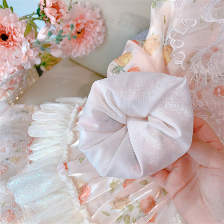 Charming Pastel Pink Lolita Dress for Girls - Floral Embellished, Multi-Layered Skirt
