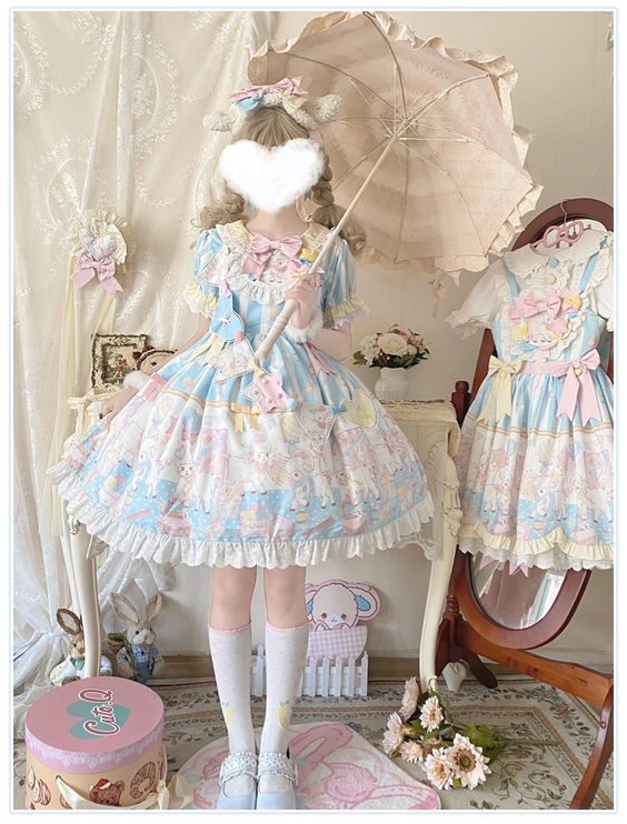 Cute lamb doll-like style sweet pink lolita jsk set