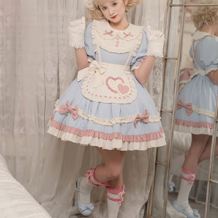 Lolita Cute Sweet Maid-Inspired Puff Short Sleeve Princess OP Lolita Dress