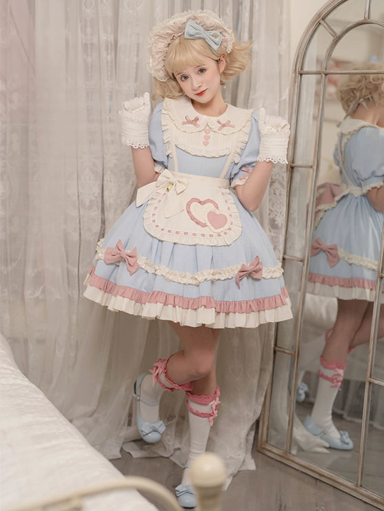 Lolita Cute Sweet Maid-Inspired Puff Short Sleeve Princess OP Lolita Dress