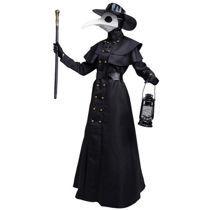 S-5XL Halloween Birdman Costume - Crow Long Beak Medieval Steampunk Plague Doctor Outfit