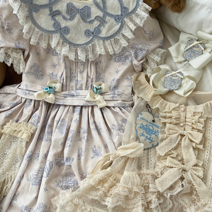 Vintage Garden Lolita Dress - Embroidered Floral Collar OP in Soft Green