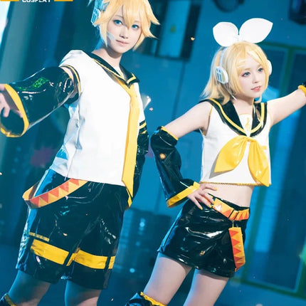 XS-XXL Kagamine Len Hatsune Miku and Kagamine Twins Cosplay School Uniforms