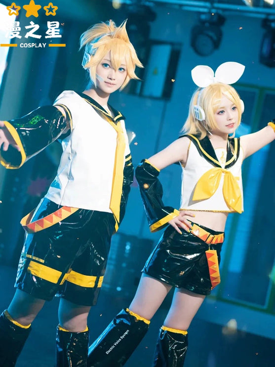 XS-XXL Kagamine Len Hatsune Miku and Kagamine Twins Cosplay School Uniforms