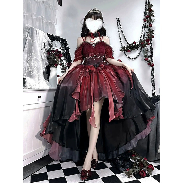 Gothic Elegance Red Princess Lolita Gown – Dramatic New Year's Edition