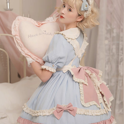 Lolita Cute Sweet Maid-Inspired Puff Short Sleeve Princess OP Lolita Dress